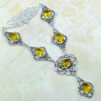 Ct 0124a collier sautoir parure citrine lemon citron argent 925 achat vente bijou