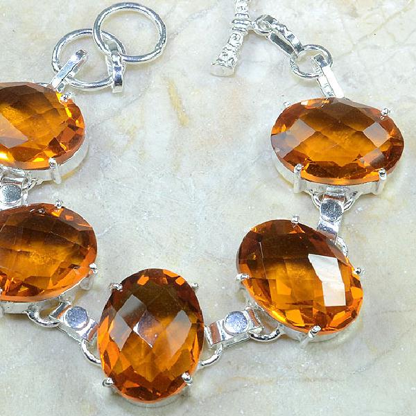 Ct 0129c bracelet citrine orange argent 925 bijoux achat vente