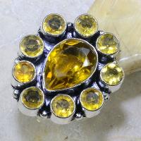 Ct 0130a bague t56 citrine doree lemon argent 925 bijoux achat vente