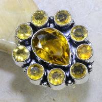 Ct 0130b bague t56 citrine doree lemon argent 925 bijoux achat vente