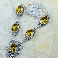 Ct 0133b collier sautoir parure citrine lemon citron argent 925 achat vente bijou