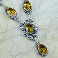 Ct 0133c collier sautoir parure citrine lemon citron argent 925 achat vente bijou