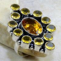 Ct 0135b bague t60 citrine lemon citron argent 925 bijoux achat vente