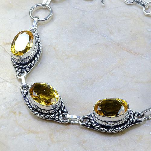Ct 0137b bracelet citrine doree lemon citron madere argent 925 bijoux achat vente