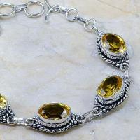 Ct 0137c bracelet citrine doree lemon citron madere argent 925 bijoux achat vente