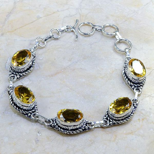 Ct 0137d bracelet citrine doree lemon citron madere argent 925 bijoux achat vente