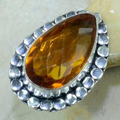 Ct 0138a bague t57 citrine lorange madere argent 925 bijoux achat vente