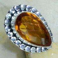 Ct 0138b bague t57 citrine lorange madere argent 925 bijoux achat vente