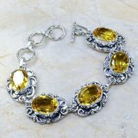 Ct 0152a bracelet citrine doree lemon citron madere argent 925 bijoux achat vente