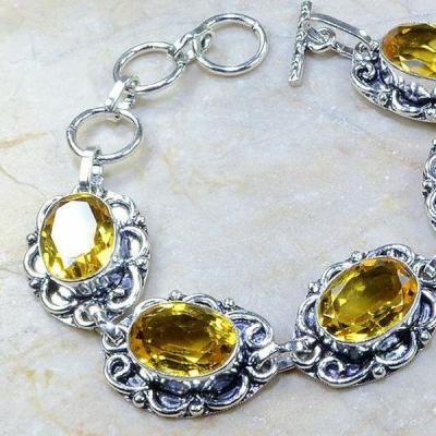 Ct 0152b bracelet citrine doree lemon citron madere argent 925 bijoux achat vente