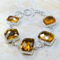 Ct 0165a bracelet citrine doree lemon citron madere argent 925 bijoux achat vente