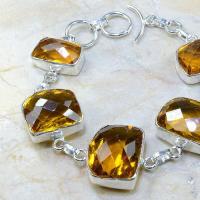 Ct 0165b bracelet citrine doree lemon citron madere argent 925 bijoux achat vente