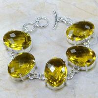 Ct 0168a bracelet citrine doree lemon citron madere argent 925 bijoux achat vente