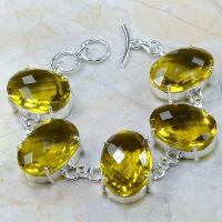 Ct 0168a bracelet citrine doree lemon citron madere argent 925 bijoux achat vente
