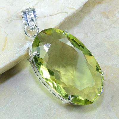 Ct 0177a pendentif pendant pierre taillee citrine lemon citron vert argent 925 bijoux achat vente