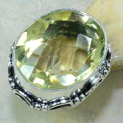 Ct 0183a bague t59 citrine lemon citron argent 925 bijoux achat vente