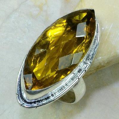 Ct 0187a bague t61 citrine lemon citron argent 925 bijoux achat vente