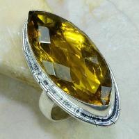 Ct 0187b bague t61 citrine lemon citron argent 925 bijoux achat vente