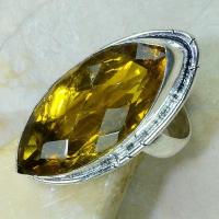 Ct 0187c bague t61 citrine lemon citron argent 925 bijoux achat vente