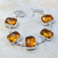 Ct 0191a bracelet citrine orange madere argent 925 bijoux achat vente