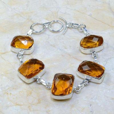 Ct 0191b bracelet citrine orange madere argent 925 bijoux achat vente