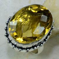 Ct 0196a bague t59 citrine lemon citron argent 925 bijoux achat vente