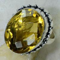 Ct 0196b bague t59 citrine lemon citron argent 925 bijoux achat vente