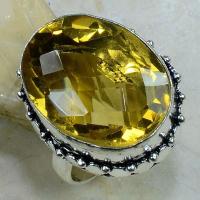 Ct 0196c bague t59 citrine lemon citron argent 925 bijoux achat vente