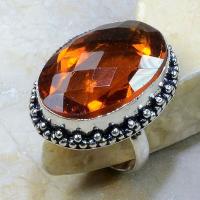 Ct 0198a bague t61 citrine madere orange argent 925 bijoux achat vente