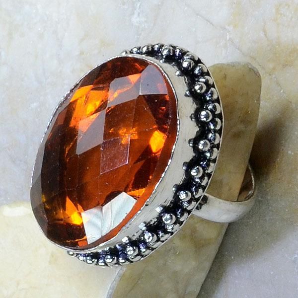 Ct 0198b bague t61 citrine madere orange argent 925 bijoux achat vente