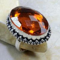 Ct 0198c bague t61 citrine madere orange argent 925 bijoux achat vente