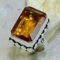 Ct 0218a bague t57 citrine madere orange argent 925 bijoux achat vente