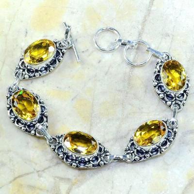 Ct 0225a bracelet citrine doree lemon citron argent 925 bijoux achat vente