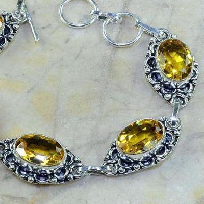 Ct 0225a bracelet citrine doree lemon citron argent 925 bijoux achat vente