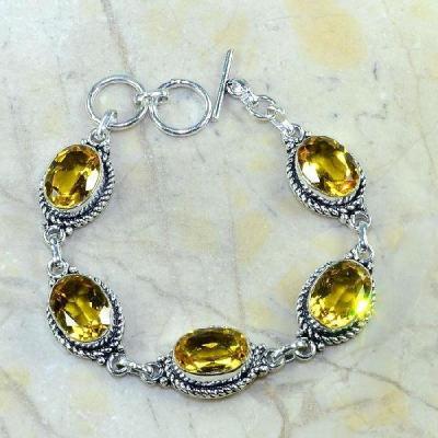 Ct 0227a bracelet citrine doree lemon citron argent 925 bijoux achat vente