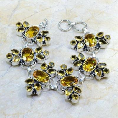 Ct 0228b bracelet citrine doree lemon citron argent 925 bijoux achat vente