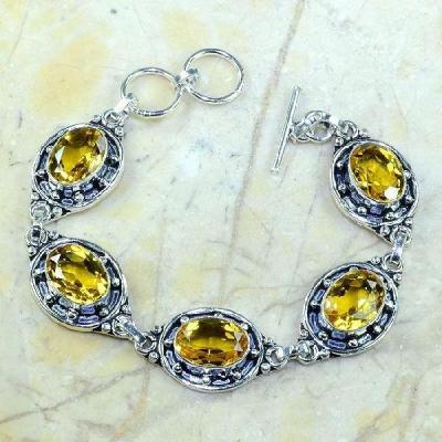 Ct 0231a bracelet citrine doree lemon citron argent 925 bijoux achat vente