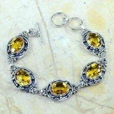 Ct 0231a bracelet citrine doree lemon citron argent 925 bijoux achat vente