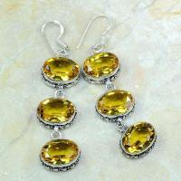 Ct 0243a boucles pendants oreilles citrine achat vente argent 925