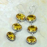 Ct 0243b boucles pendants oreilles citrine achat vente argent 925