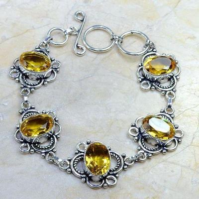 Ct 0244b bracelet citrine doree lemon citron argent 925 bijoux achat vente