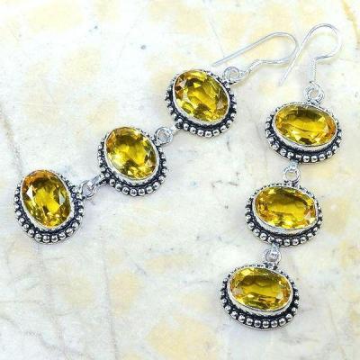 Ct 0258a boucles pendants oreilles citrine achat vente argent 925