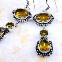 Ct 0273c boucles pendants oreilles citrine lemon doree achat vente argent 925