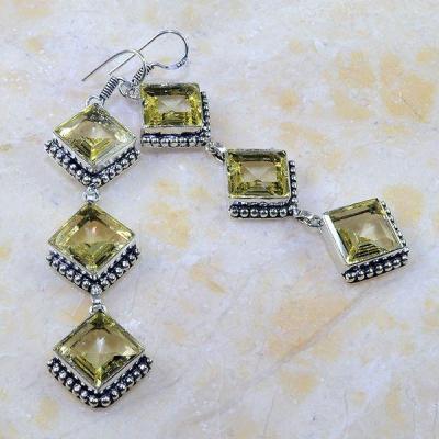 Ct 0278c boucles pendants oreilles citrine lemon achat vente argent 925