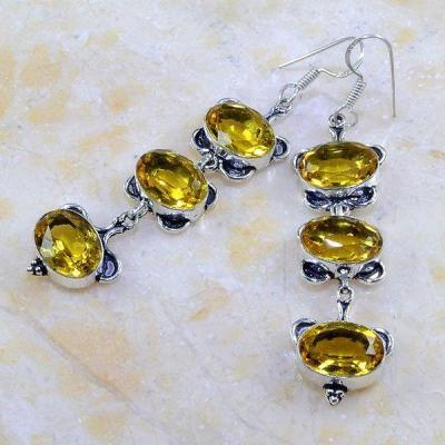 Ct 0280c boucles pendants oreilles citrine lemon achat vente argent 925