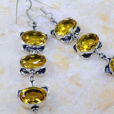 Ct 0280c boucles pendants oreilles citrine lemon achat vente argent 925