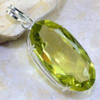 Ct 0325a pendentif pendant citrine lemmon citron vert lithotherapie bijoux achat vente