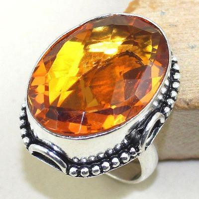 Ct 0342a bague chevaliere t60 citrine madere orange argent 925 bijoux achat vente