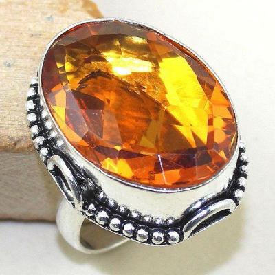 Ct 0342a bague chevaliere t60 citrine madere orange argent 925 bijoux achat vente