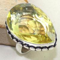 Ct 0343b bague chevaliere t60 citrine citron lemon argent 925 bijoux achat vente